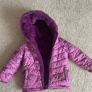 Reversible Kids Purple FurButterfly Jacket